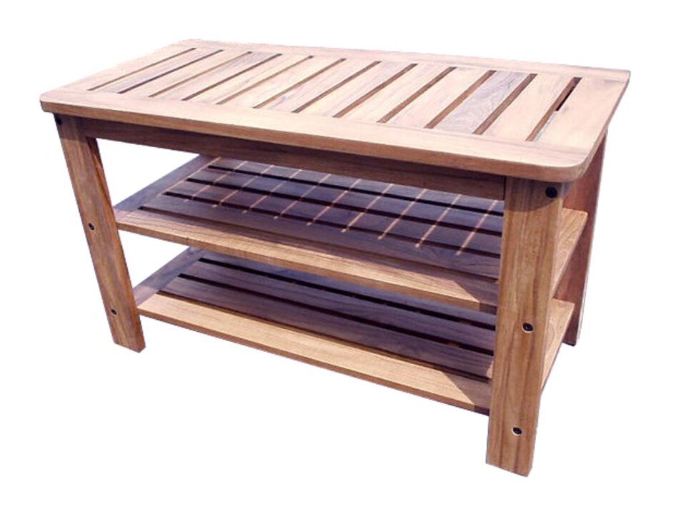 Teak Outdoor Shoe Bench