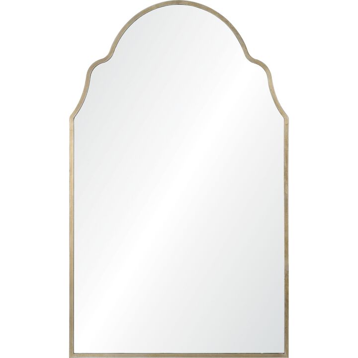 42" Antique Silver Glass Framed Leaf Finish Wall Mirror