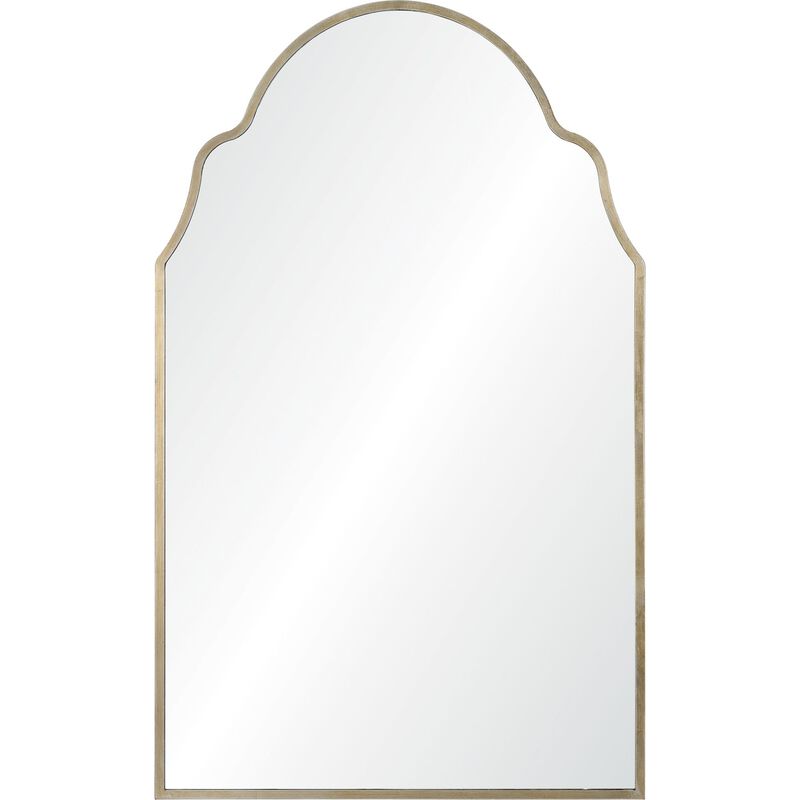42" Antique Silver Glass Framed Leaf Finish Wall Mirror