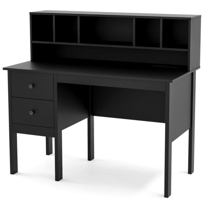 Hivvago 48 Inch Computer Desk with Drawers Power Outlets