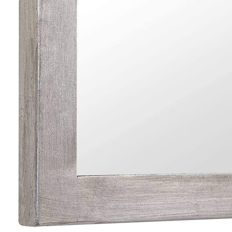 Sleek Elongated Quatrefoil Frame Mirror, Silver-Benzara