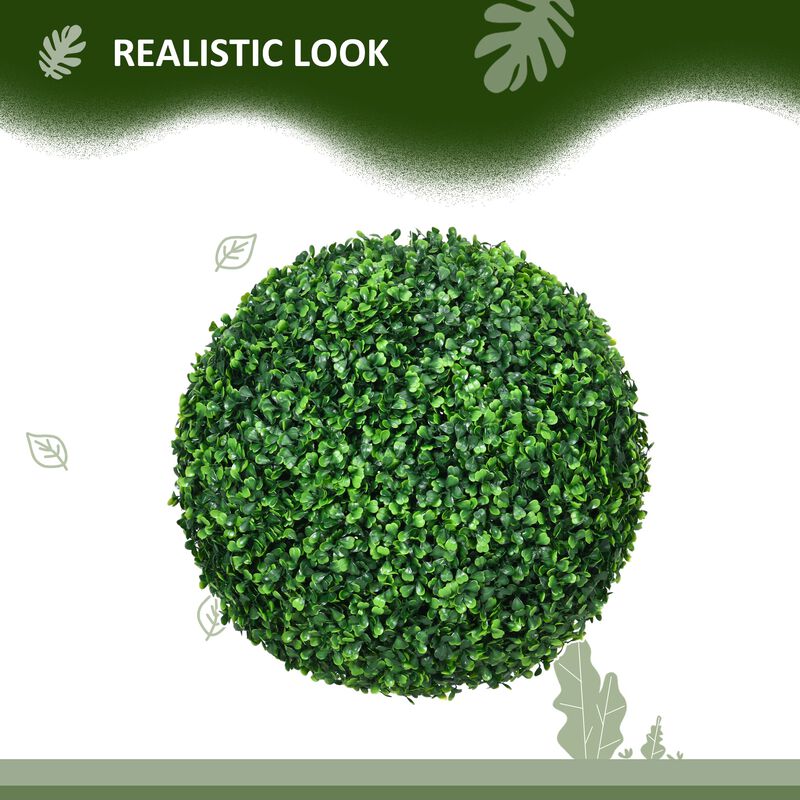 15.75" Faux Boxwood Topiary: 2-Pack, Ball Shaped