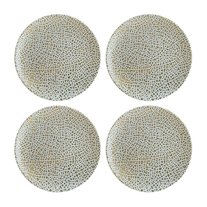 Lapya Wood dia.7.5" Round Decorated Porcelain Plate (Set of 4)