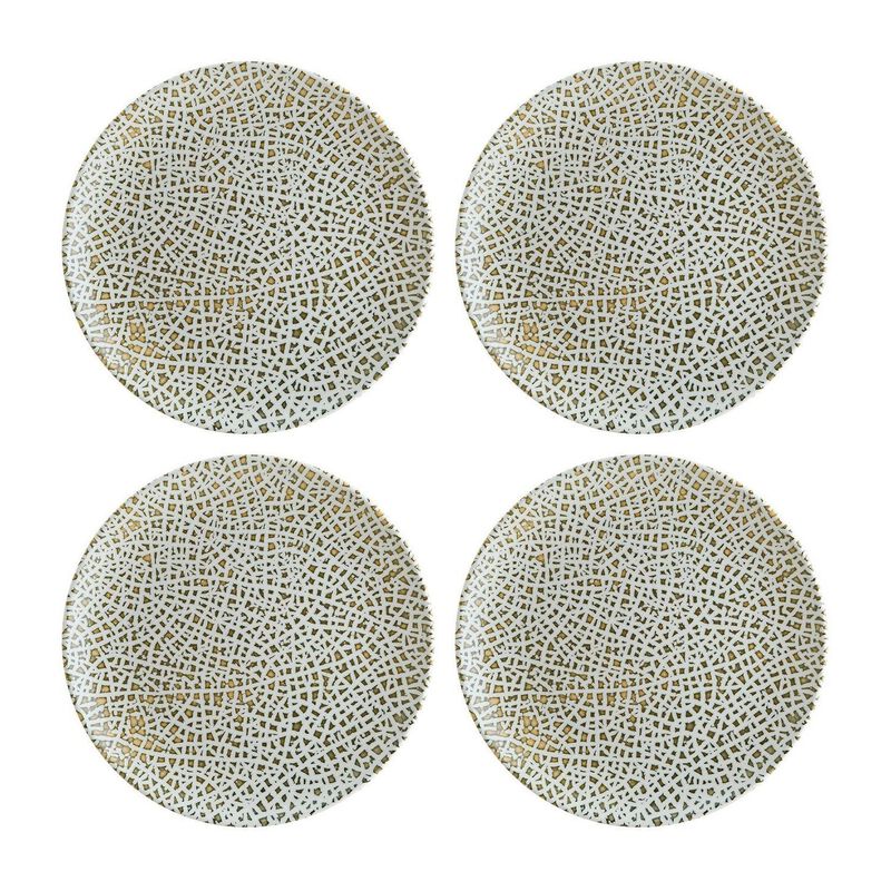 Lapya Wood dia.7.5" Round Decorated Porcelain Plate (Set of 4)