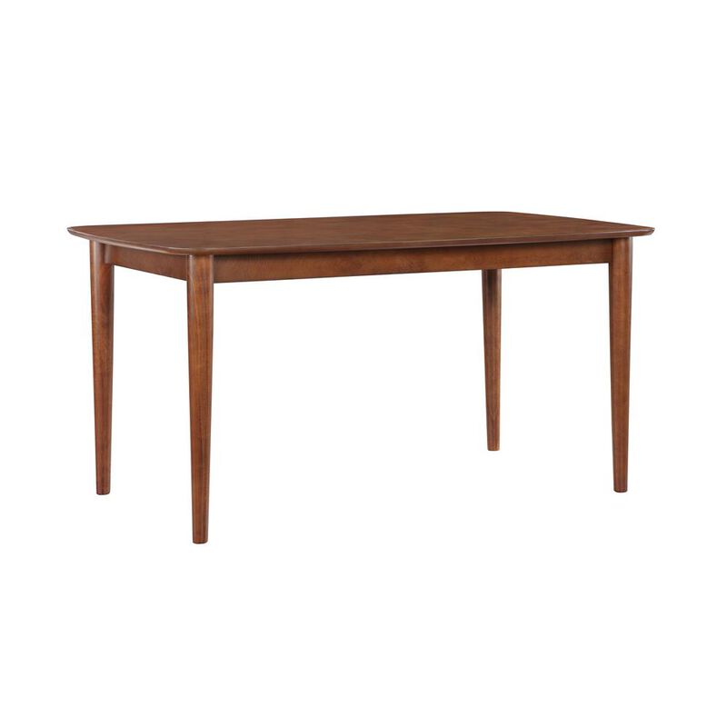 Comfort Pointe Bonito Midnight Blue Faux Leather 5PC Dining Set in Walnut Finish