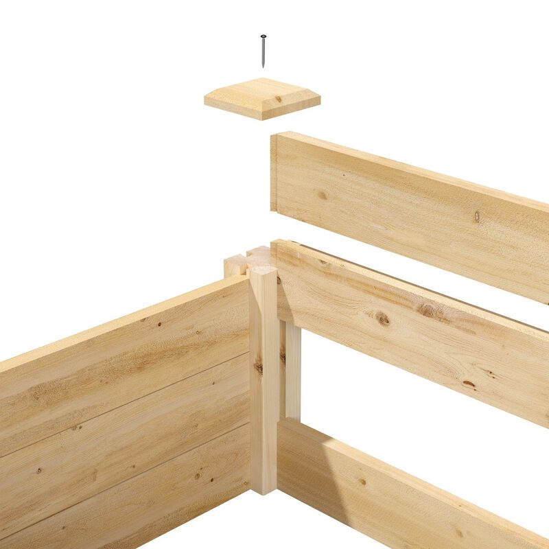 QuikFurn 4 ft x 4 ft Pine Wood Raised Garden Bed