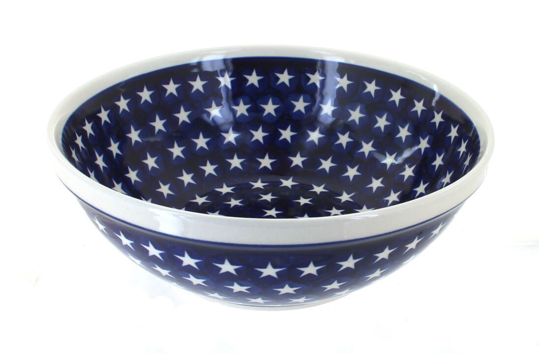 Blue Rose Polish Pottery Nature Large Serving Bowl