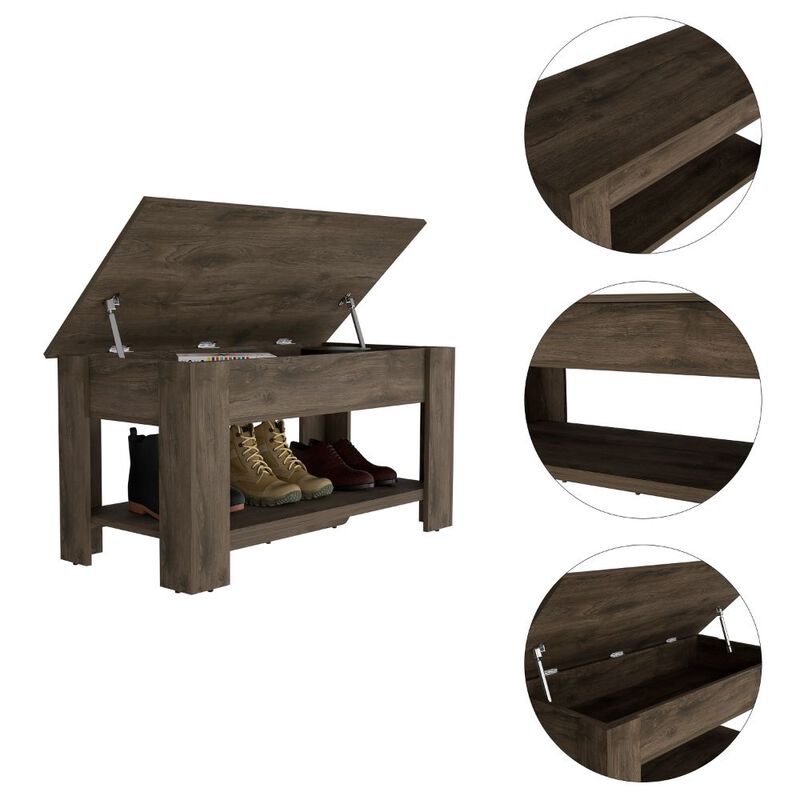 DEPOT E-SHOP Saturn Storage Table, Four Legs, Lower Shelf