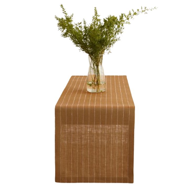 Solino Home 100% Pure Linen Table Runner | Pinstripe
