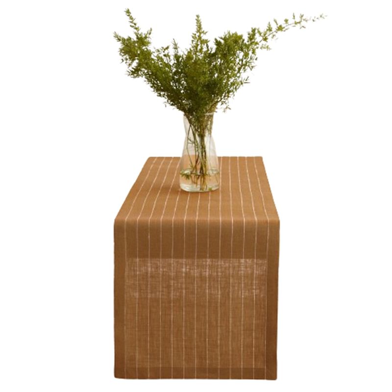 Solino Home 100% Pure Linen Table Runner | Pinstripe