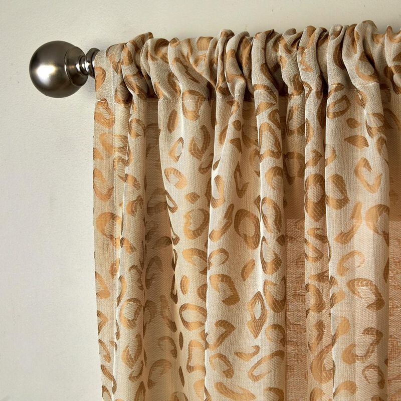 SKL Home By Saturday Knight Ltd Cheetah Spot Window Curtain Panel - 56X84", Toast