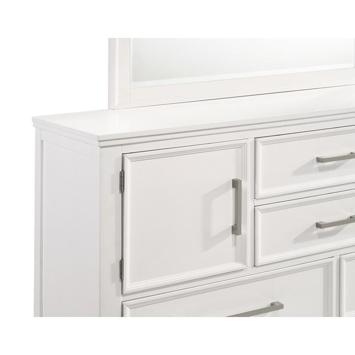 New Classic Furniture Furniture Andover Solid Wood Dresser with Mirror in White