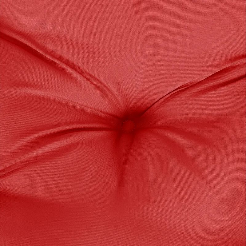 Claire Outdoor Cushion for Bench, Button Tufted Red Fabric, 71 Inch - Benzara