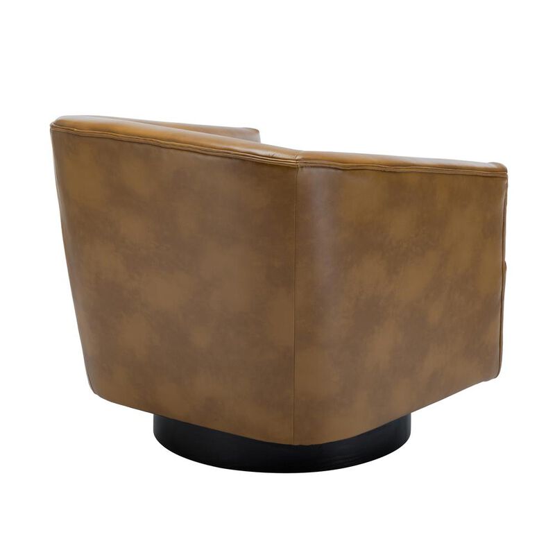 Comfort Pointe Gaven Camel Wood Base Swivel Chair