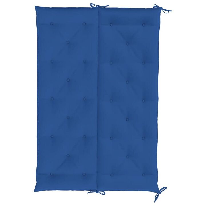 Claire Outdoor Cushion for Bench, 59 Inch, Blue Tufted Oxford Fabric - Benzara