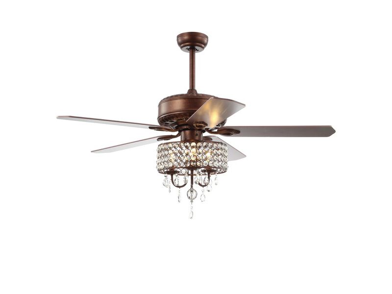 Becky 3-Light Crystal LED Chandelier Fan With Remote