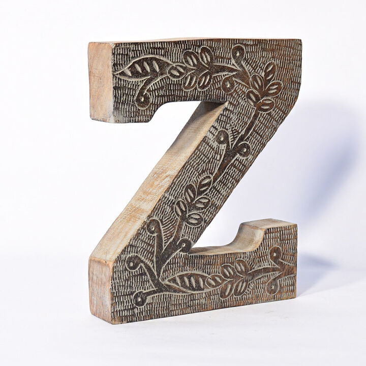 Vintage Gray Handmade Eco-Friendly "Z" Alphabet Letter Block For Wall Mount & Table Top D�cor