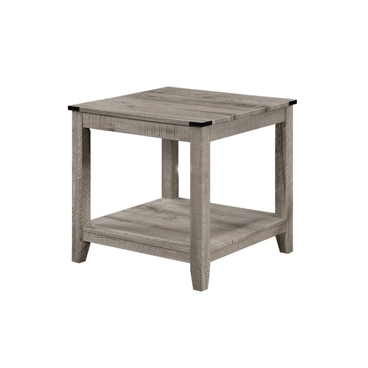 Hilton 3 Piece Coffee and End Table Set, Wood, Storage Shelf, Beige Finish - Benzara