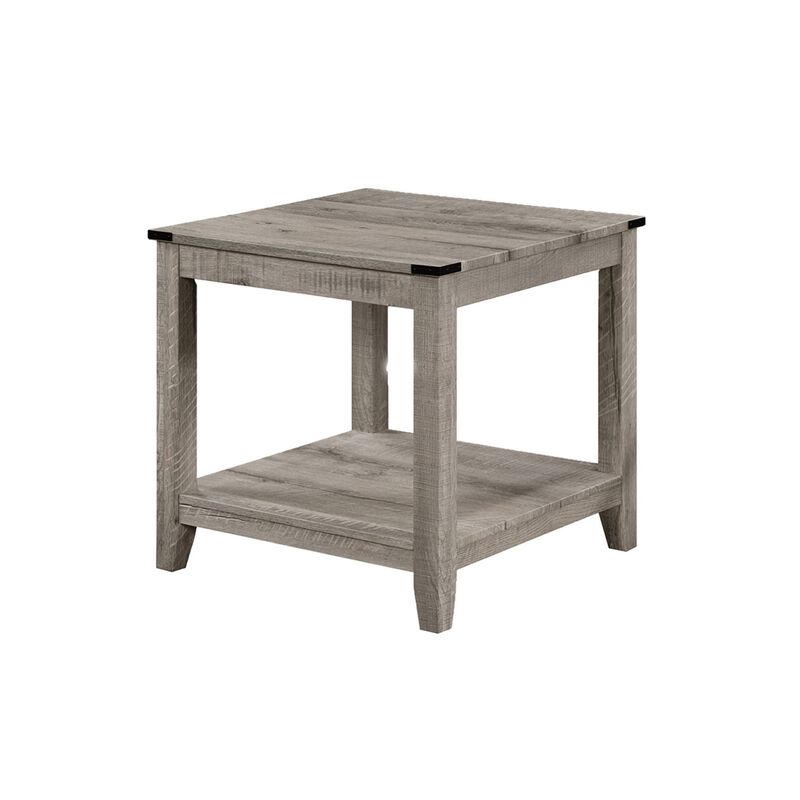 Hilton 3 Piece Coffee and End Table Set, Wood, Storage Shelf, Beige Finish - Benzara