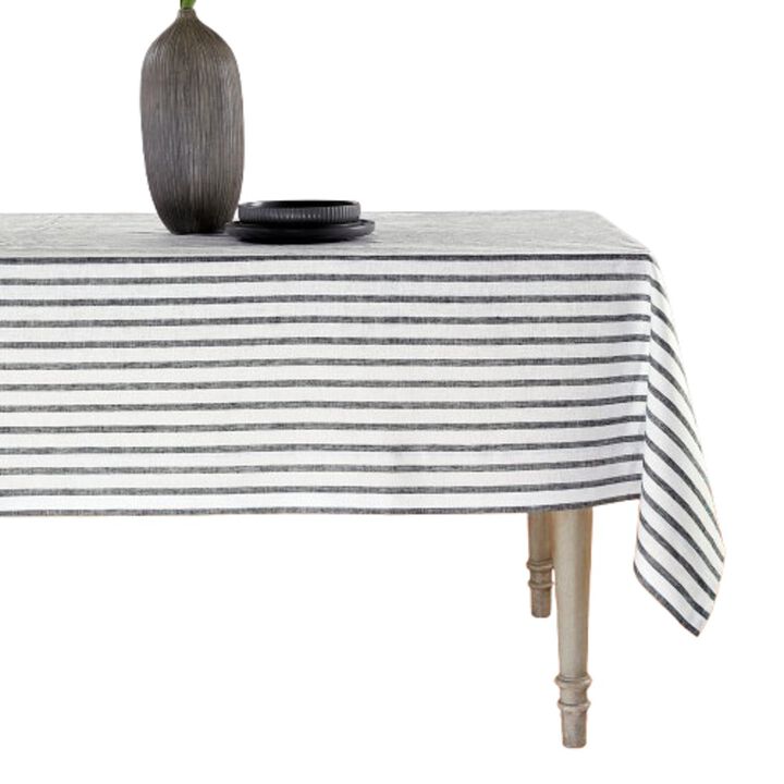 Solino Home 100% Pure Linen Tablecloth | Madison Stripe