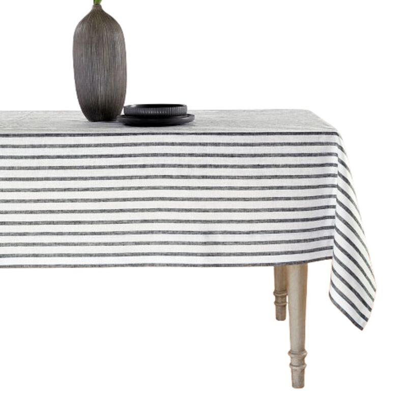 Solino Home 100% Pure Linen Tablecloth | Madison Stripe