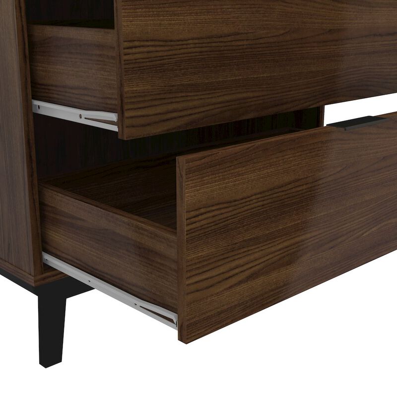Polifurniture Victoria Modern 3 Drawer Dresser, Walnut