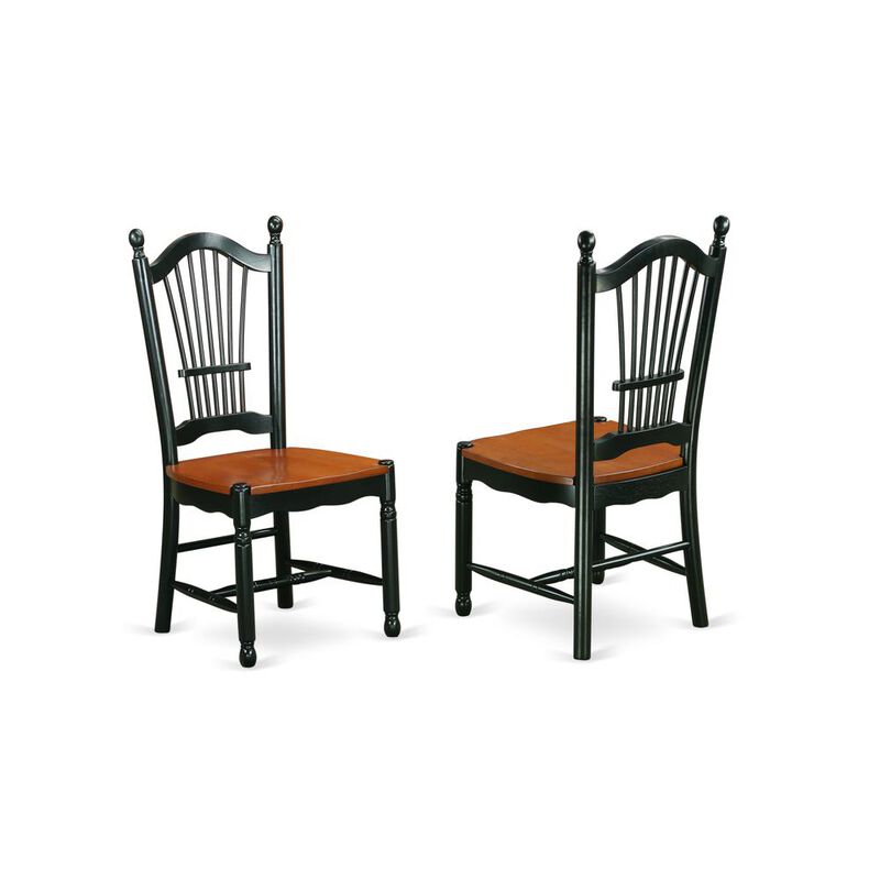 East West Furniture Dining Chair Black & Cherry, DOC-BCH-W