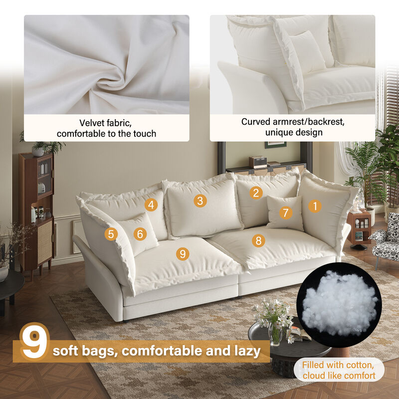 Merax Modern Comfy Upholstered Sofa Cloud Couch