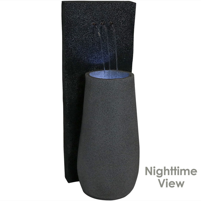 Sunnydaze Three Stream Monterno Water Fountain with LED Lights - 35 in