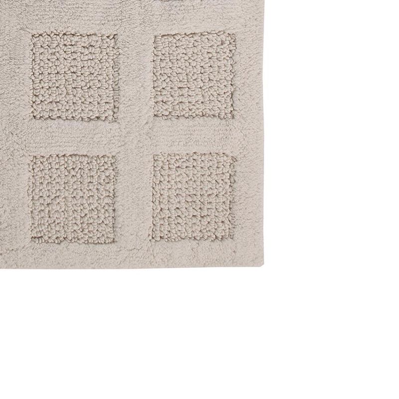 Knightsbridge Square Honeycomb 100% Cotton Reversible Bath Rug 17 X 24 Ivory