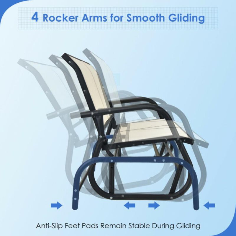 Hivvago Swing Glider Chair 48 Inch Loveseat Rocker Lounge Backyard