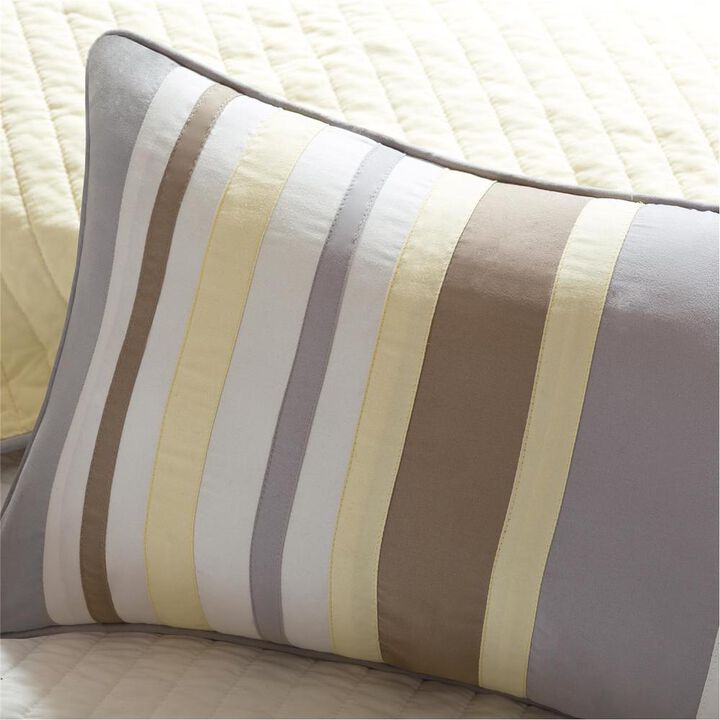 Belen Kox Classic Yellow Embroidered Leaf Coverlet Set, Belen Kox