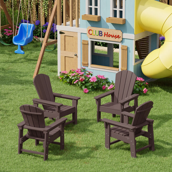 WestinTrends Kids Outdoor Adirondack Plastic Patio Chair (Set of 4)