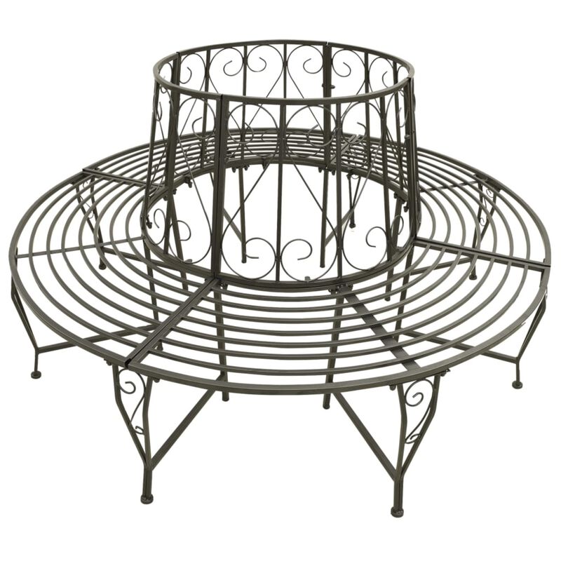 vidaXL Garden Tree Bench 63" Steel