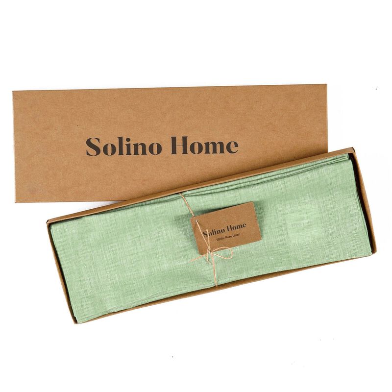 Solino Home 100% Pure Linen 14 x 19 Inch Placemats Set of 4 | Athena