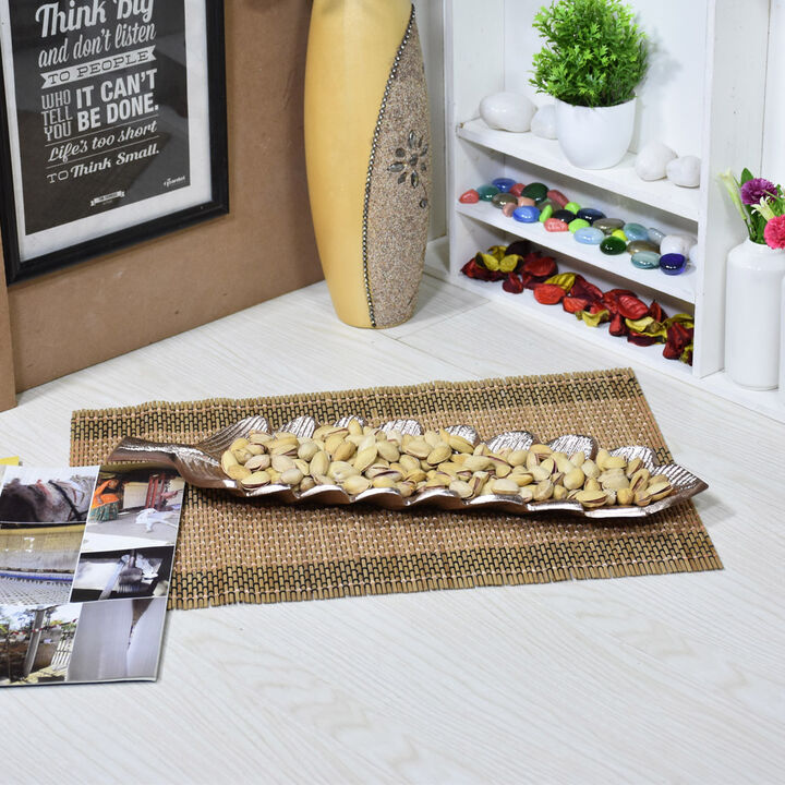 Handmade Decorative Gold Color Coated 15.78 x 3.74 x 1.18 Inches Aluminium Tray 033AB BBH Home's