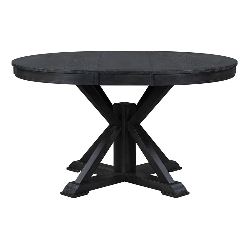 Retro Extendable Dining Table with 12" Leaf for Kitchen or Dining Room