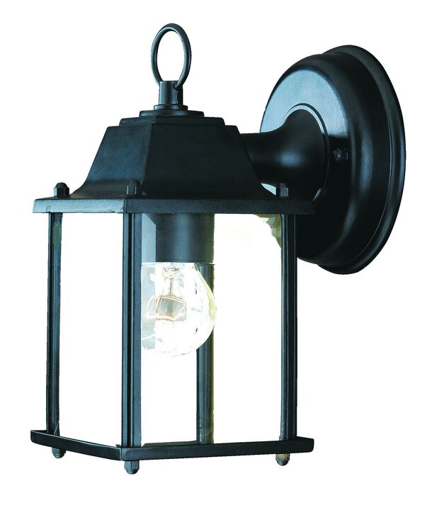 Hivvago Matte Black Hanging Glass Lantern Wall Light