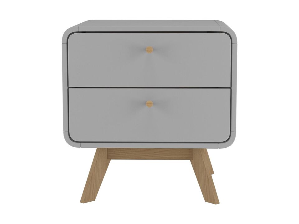 Ren Home Leva Scandinavian 2 Drawer Curved Nightstand