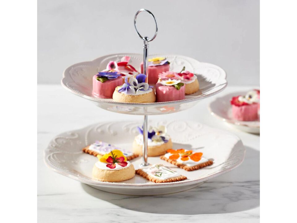 Lenox Unisex French Perle Tiered Server White Serveware