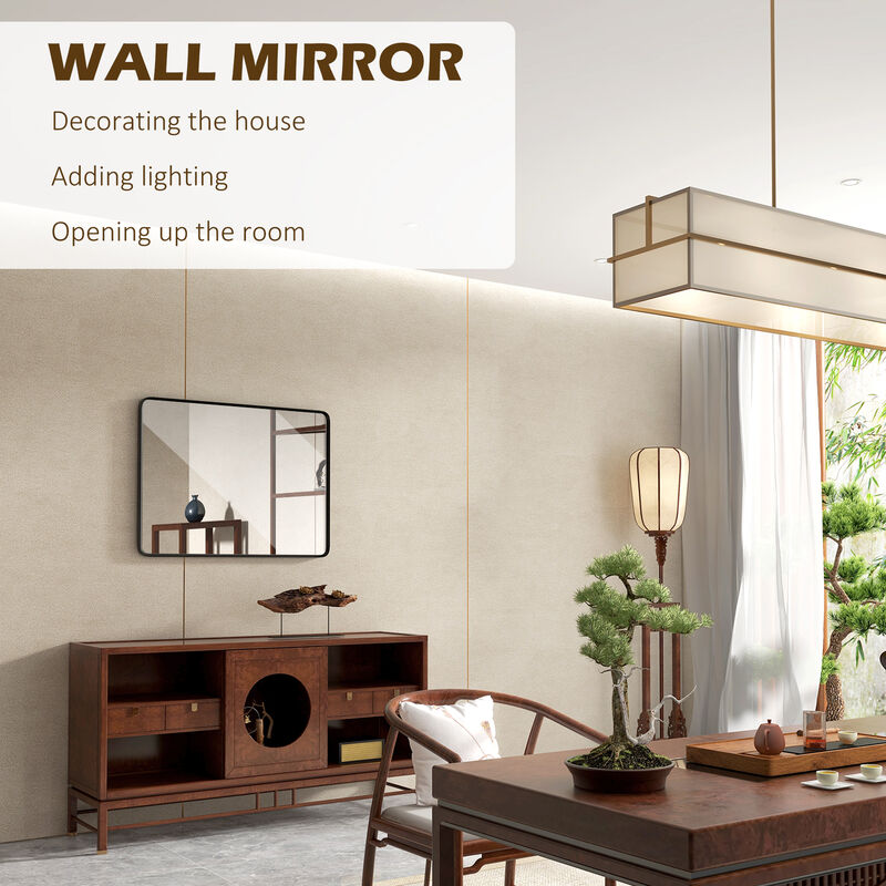 30 x 22 Inch Wall Mirror Aluminum Frame Rectangular Wall Mirrors for Bathroom