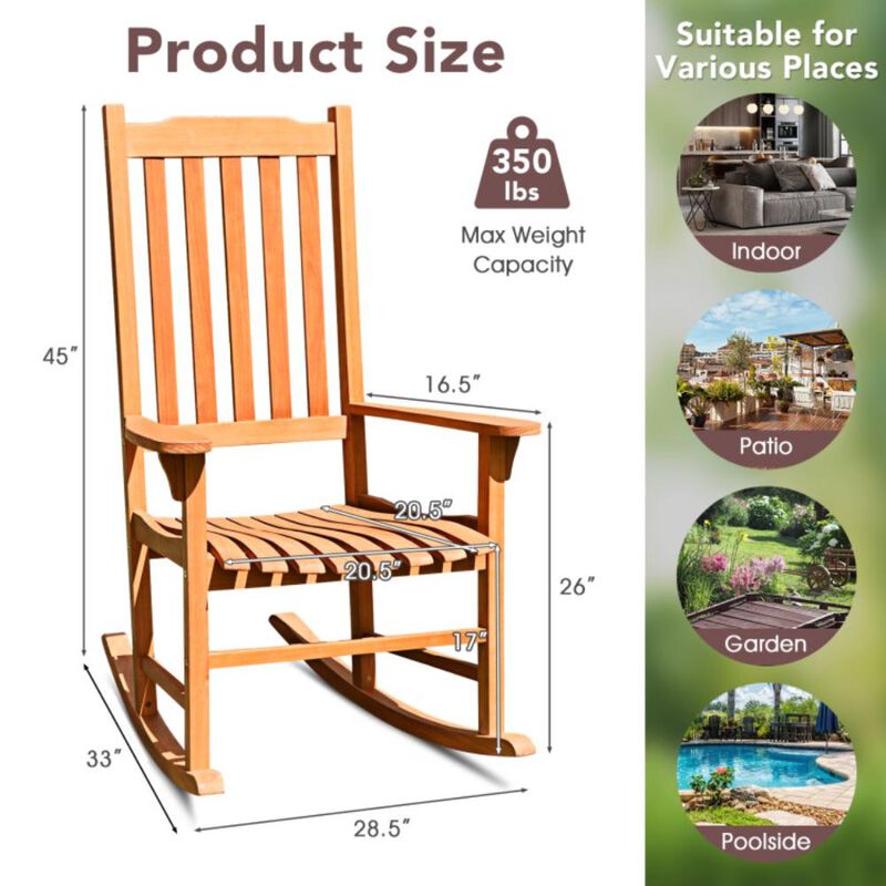 Hivvago Outdoor Rocking Chair Single Rocker for Patio Deck