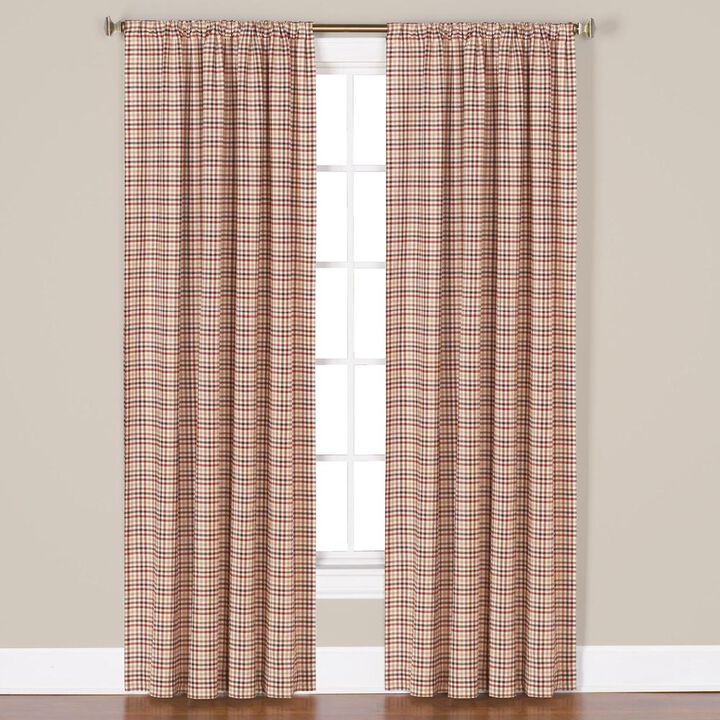 Saturday Knight Ltd Dexter Collection High Quality Yarn Dyed Gingham Look Window Panel With 3" Rod Pocket - 50x63", Red