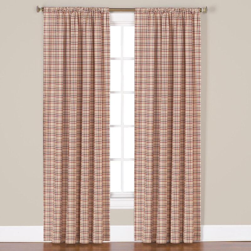Saturday Knight Ltd Dexter Collection High Quality Yarn Dyed Gingham Look Window Panel With 3" Rod Pocket - 50x63", Red