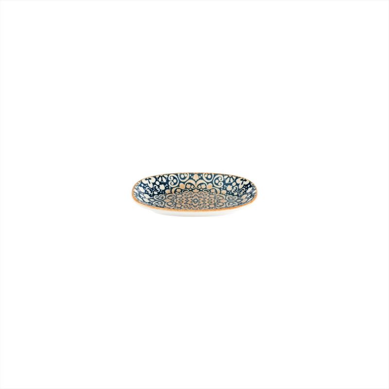 Alhambra 6" x 3.5" x h:0.75" Oval Decorated Porcelain Platter (Set of 2)