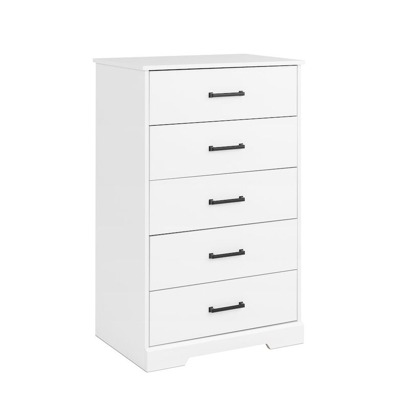Prepac Rustic Ridge White 5 Drawer 18.5D x 27.5W x 43.5H Dresser