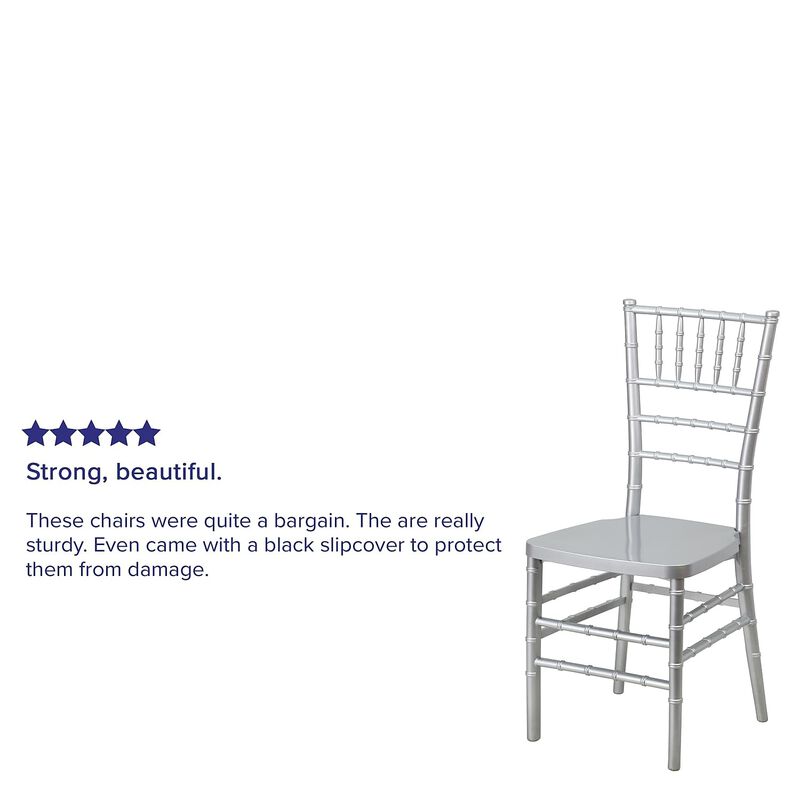 Flash Furniture HERCULES PREMIUM Series Silver Resin Stacking Chiavari Chair