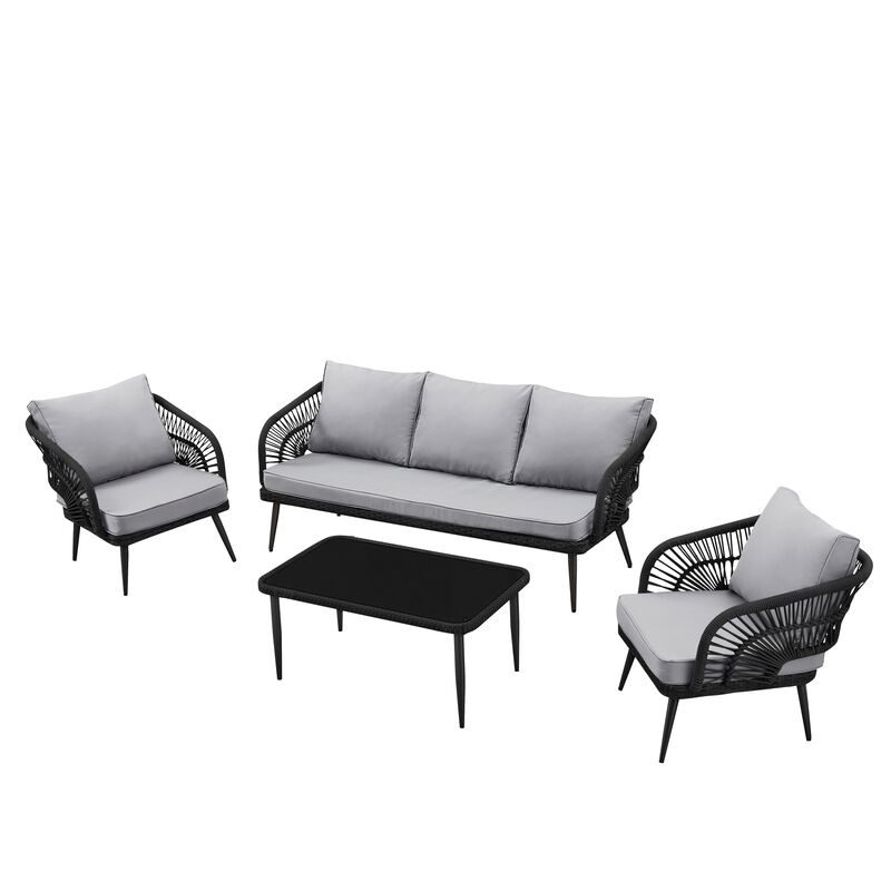 Inspired Home Arsema  Outdoor 4pc Seating Group