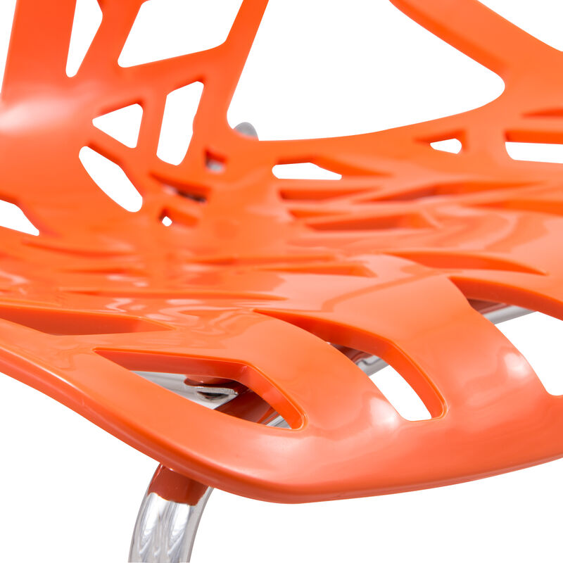 LeisureMod Modern Asbury Dining Chair w/ Chromed Legs