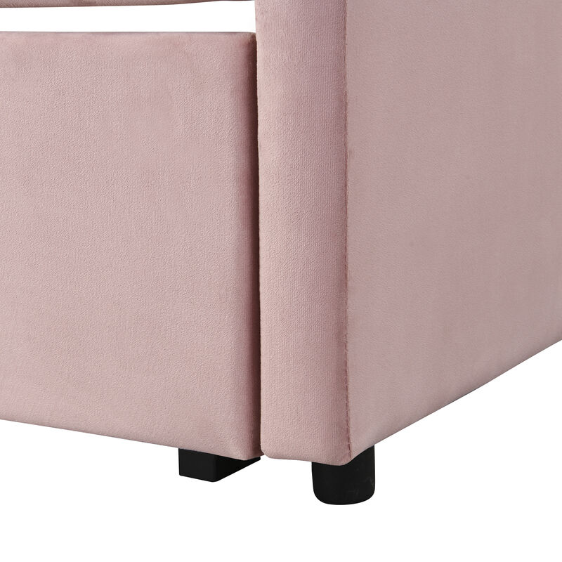 Merax Upholstered Daybed with Pop Up Trundle